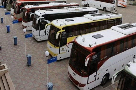 ايفاد 60 حافلة ايرانية الى العراق عبر منفذ جذابه لنقل زوار الاربعينية