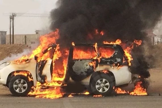 وفاة مصري وطفليه حرقا داخل سيارته بالسعودية