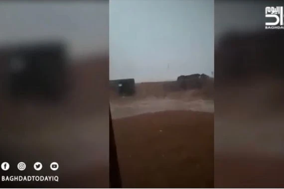 بالفيديو.. امطار رعدية في الانبار قادمة من الاردن
