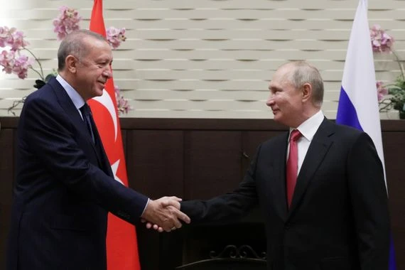أردوغان يدعو بوتين لوقف إطلاق النار في أوكرانيا
