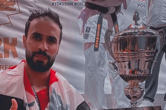 البطل العراقي ابراهيم زكم ضمن منتخب KWU للكيكو شنكاي