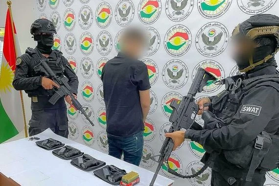 اسايش اربيل تقبض على تاجر اسلحة غير مرخصة وتوجه طلبا للمواطنين